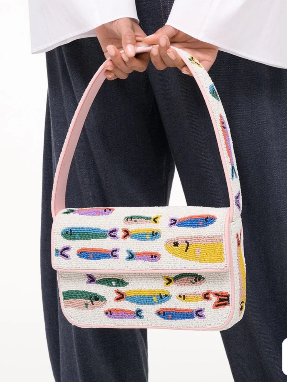 NWT • STAUD pop sardines beaded bag
